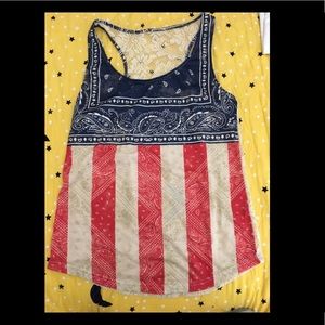 U.S. Flag tank top mesh back